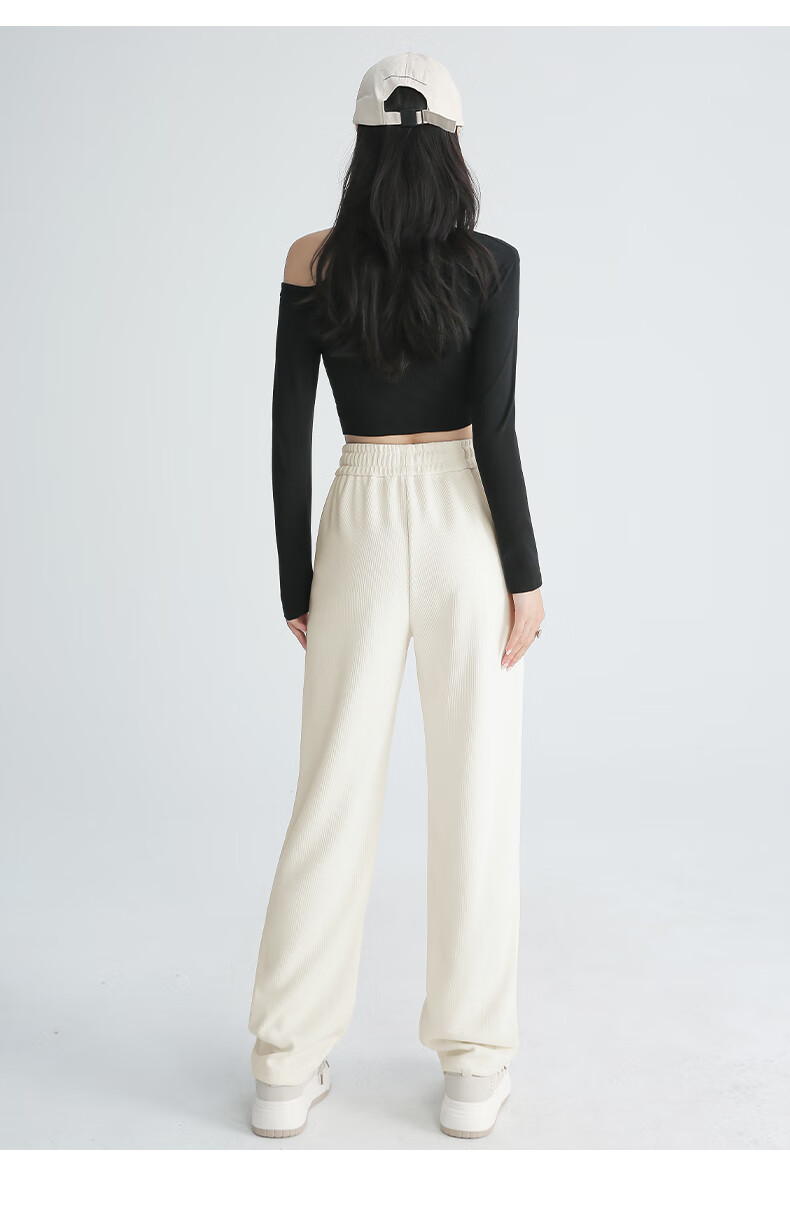 Baleno Slim Straight-Leg Pants for Women, 2026 Spring And Autumn Warm Casual Leg-Lengthening Corduroy Wide-Leg Trousers 10