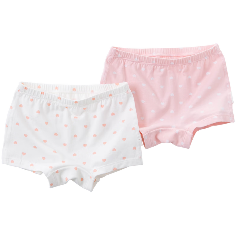 DAVE & BELLA Girls' Underwear, Baby Spring And Autumn Shorts, Children's Clothing, Girls' Comfortable Panties, Soft Shorts for Kids, Two-Pack