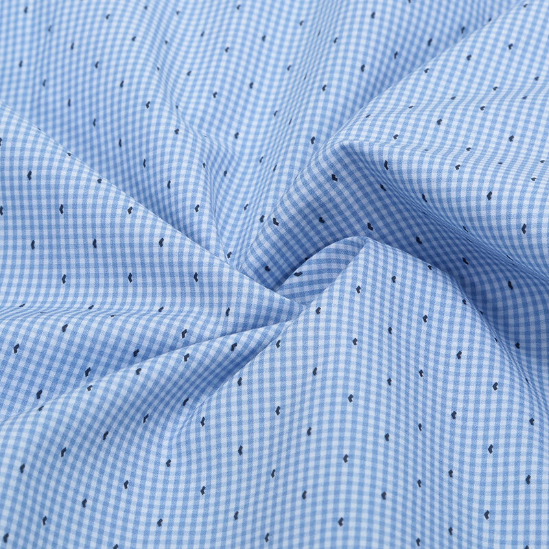 z zegna 杰尼亚 奢侈品 男士浅蓝色格子图案棉质长袖衬衫 505043 9df