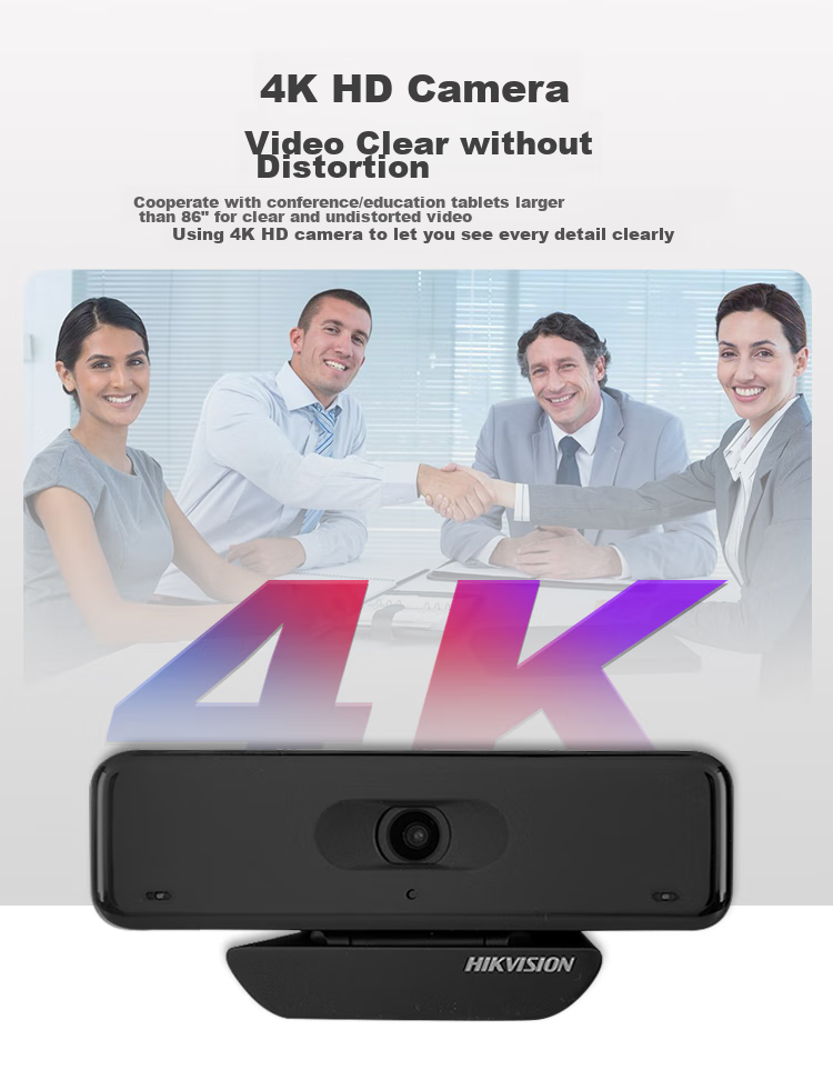 HIKVISION Conference Camera, 8MP Ultra HD Video Conferencing, USB Plug-And Microphone, Conference Solution, Live Streaming, Laptop And Desktop Computer, 54U0B 4