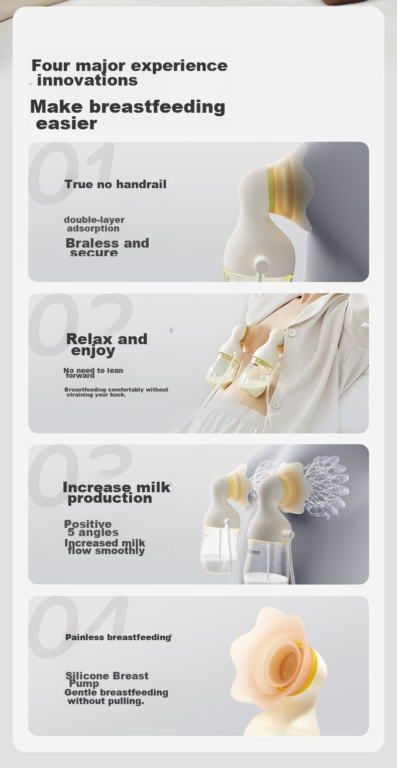 Shixi Electric Breast Pump Hands-Free Double-Sided Painless Fully Automatic Efficient Milk Expression Breast Health Care Pump 2