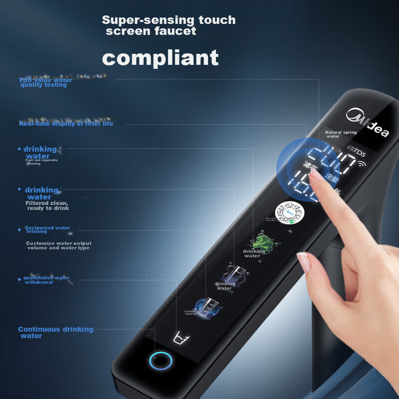 Midea Core-Saving Direct Drinking Water Purifier Set [Baize Max1200G + Pre-Filter-25pro], Under-Sink Smart Faucet, RO Reverse Osmosis Household All-In Drinking Water System