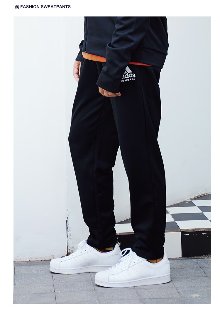 Adidas Men's Autumn Winter Outdoor Casual Running Sports Pants L Black White 5