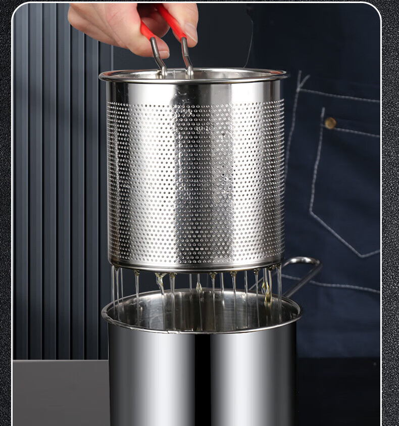 BJ Stainless Steel Deep Fryer for Tempura, Fried Chicken And General Cooking, Compatible with Induction And Gas Stoves, 1200ML Capacity 4