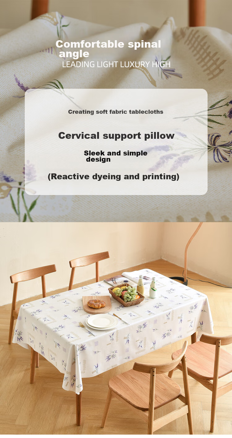 MEIWA Waterproof And Oil-Resistant Washable PVC Tablecloth, Fabric Table Cover, Dining Table Mat, Coffee Table Cloth, 135*135cm, Lavender 6