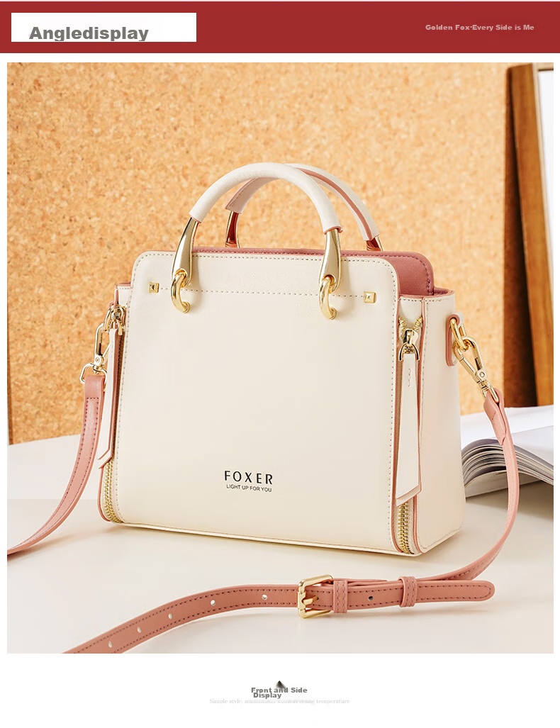 FOXER Leather Women's Handbag, Large Capacity Tote Bag, Shoulder Bag, Crossbody Bag, Light Luxury Valentine's Day Gift 15
