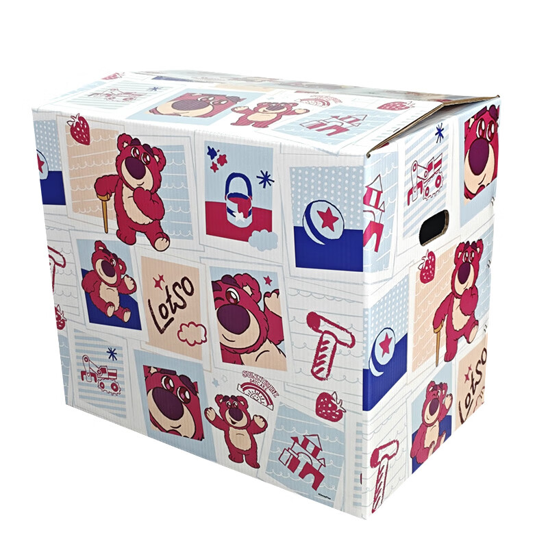 QDZX Disney Moving Cardboard Boxes Strawberry Bear with Handles 60*40*50 (3 Large Storage Boxes for Packing And Organization) 1