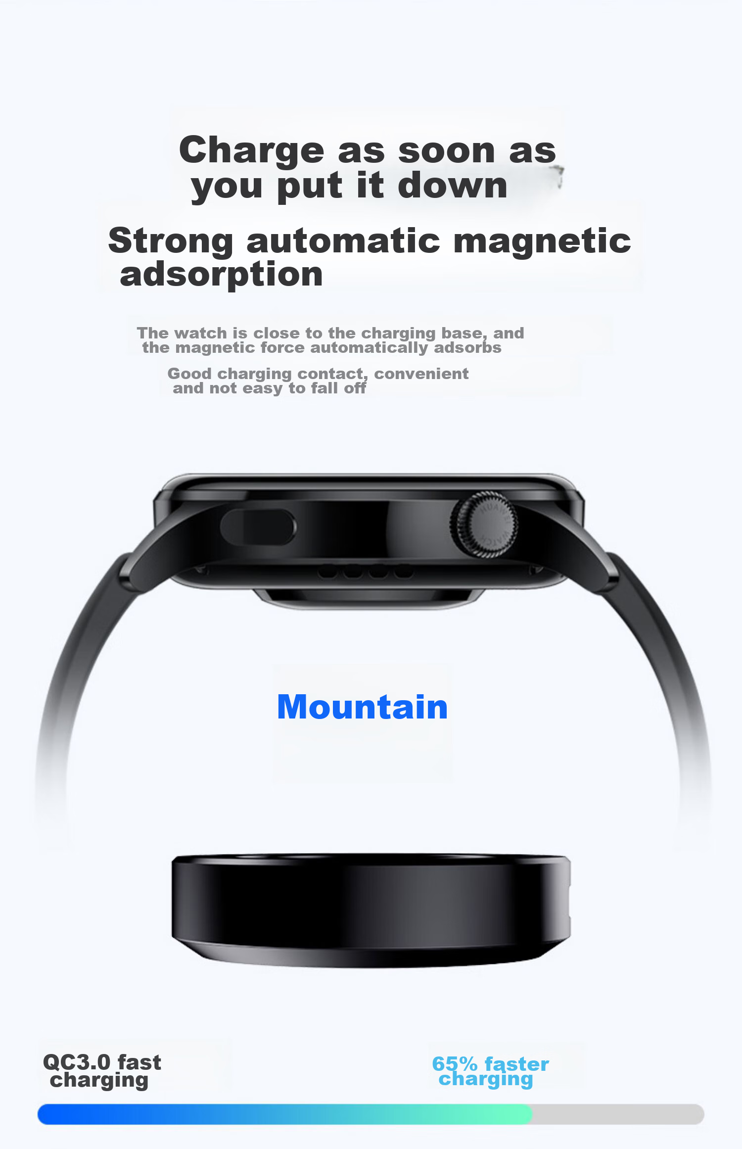 Watchbond Magnetic Fast Charging Dock Compatible with Huawei Watch GT6/5/4/3/2/buds/watch4/3/2/pro/Runner/cyber Cable Charging Base 8