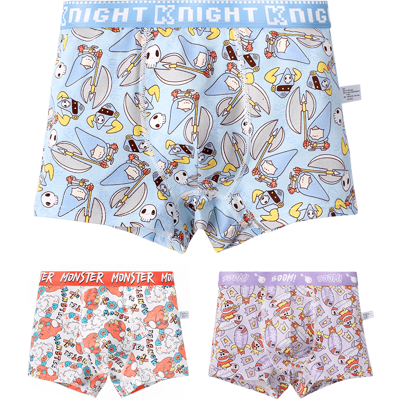 LangSha Children's Trendy Personalized Underwear, Boxer Briefs for Teenagers, Class A Boys' Underwear, Shorts for Older Boys, Size 120