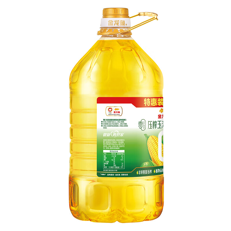 金龙鱼 食用油 非转基因 零反式脂肪压榨玉米胚芽油6.18L