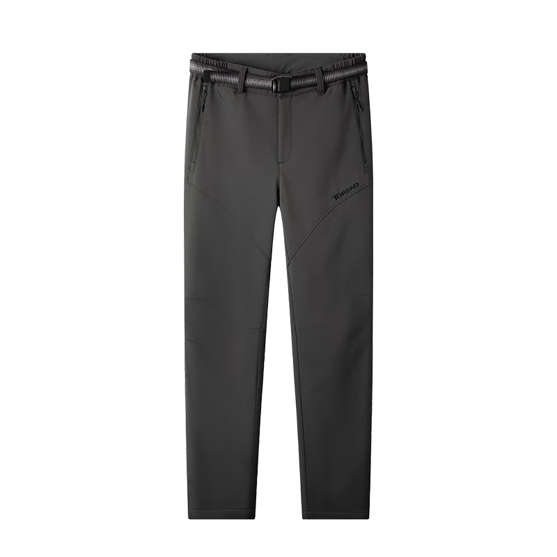 TOREAD Men's Soft Shell Pants, Autumn And Winter Windproof Water-Repellent Fleece-Lined Thick Warm Trousers TAMMBM91984