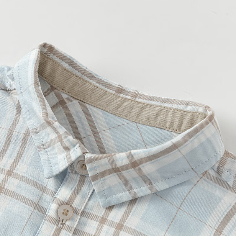 DAVE & BELLA Boys' Plaid Shirt, Children's Cotton Top, Baby Boy Autumn Clothing