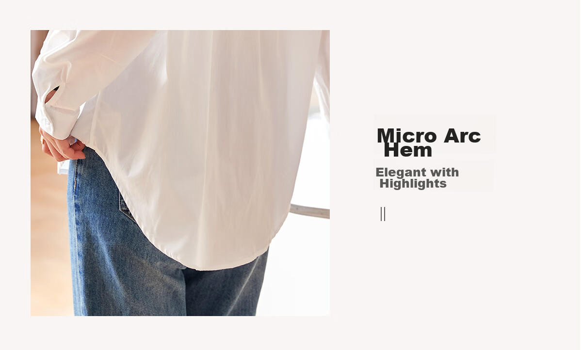 Chushen Spring Autumn Long Sleeve Women's Pure Cotton White Shirt Loose Fit Professional Commuter S13JC2740 8