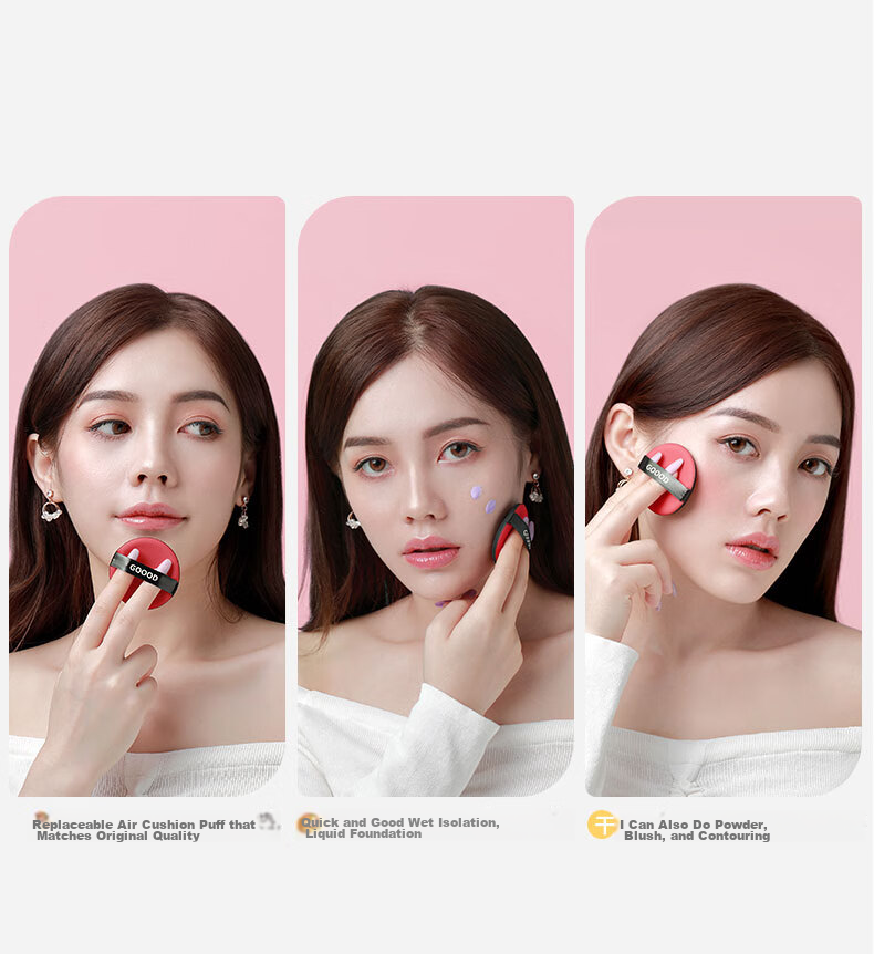 Goood Air Cushion Powder Puff, Loose Powder Sponge, BB Cream (7 Mixed Colors), Dual-Use Makeup Tool for Dry And Wet Applicatio 11