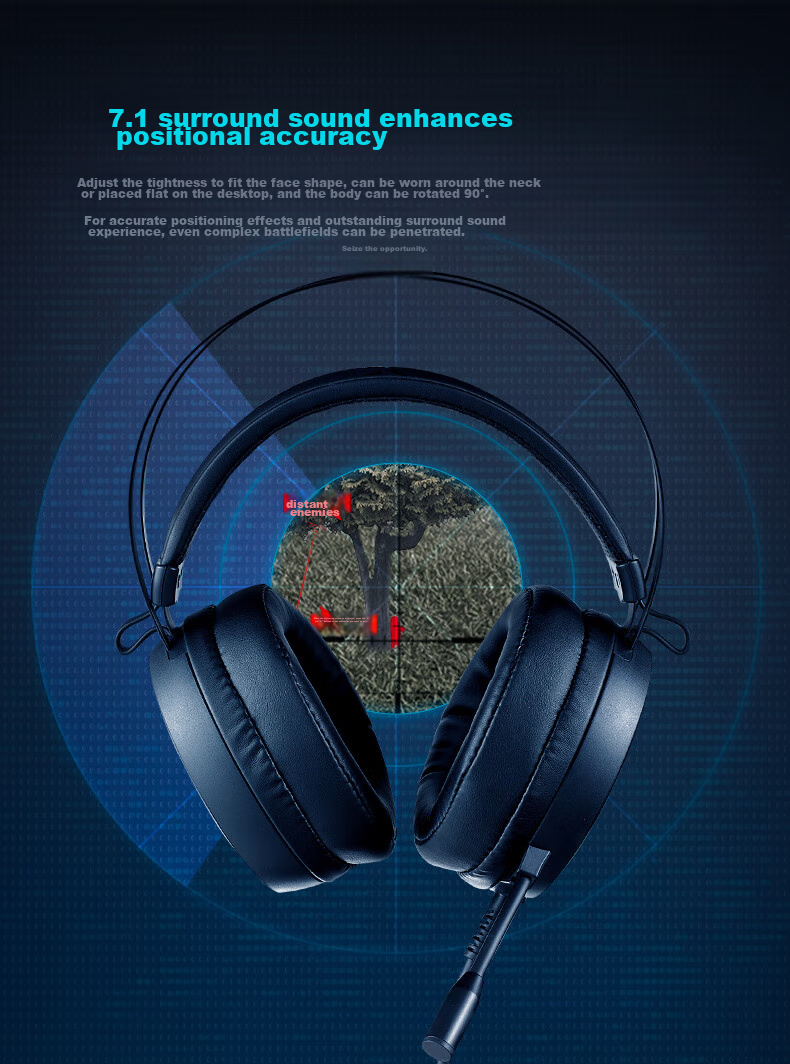 Rapoo VH800Pro Wireless Quad-Mode Gaming Headset Over-Ear Delta Operation FPS Valorant Esports Chicken Dinner Sound Positioning Multi-Device Compatible White Blue 1