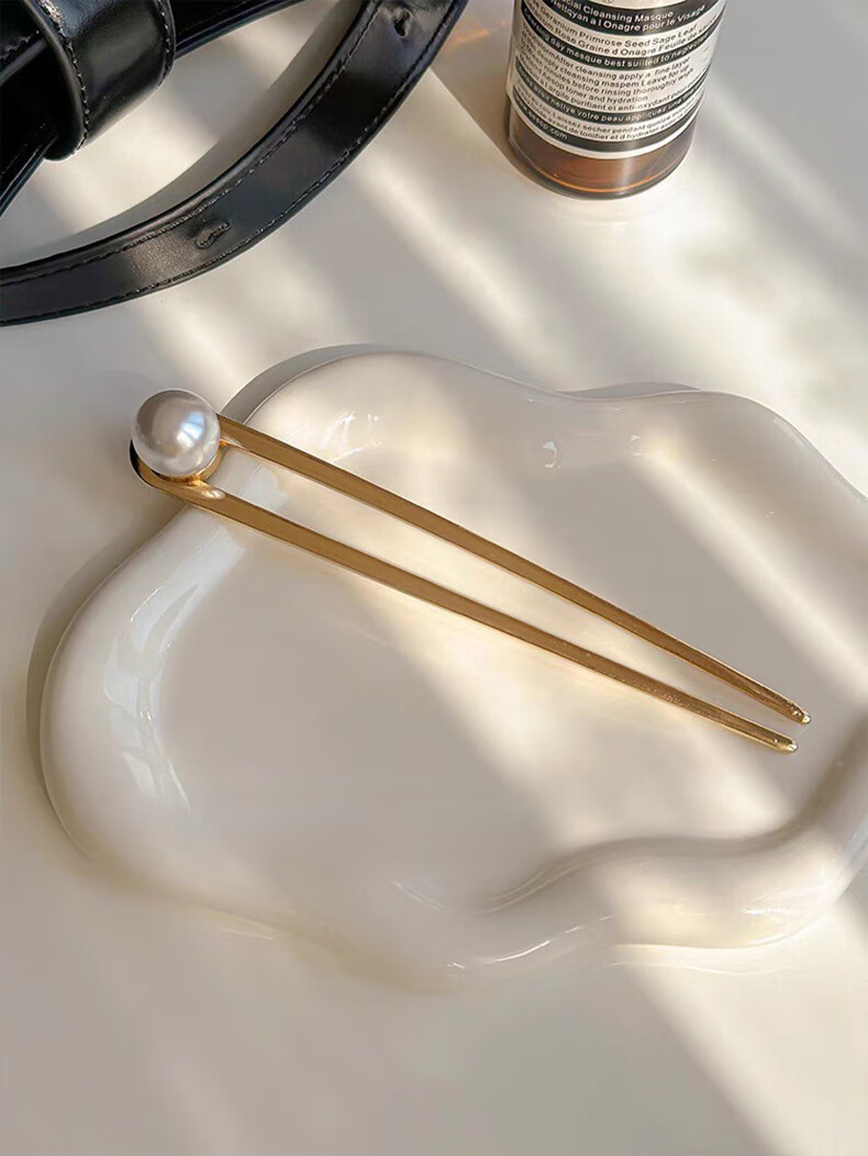 Xiangwan U-Shaped Pearl Hairpin for Women, Simple Hair Stick for Bun Hairstyle, Hair Accessory, Birthday Gift for Girls 10