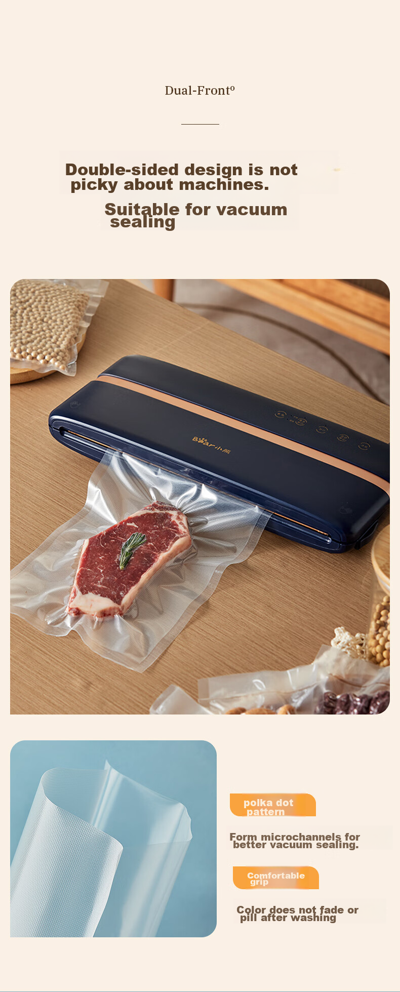Bear Vacuum Sealing Bags, 28*40cm, 50 Pieces, Food Vacuum Packaging Bags, Fresh-Keeping Bags, C01Q1-S05 6