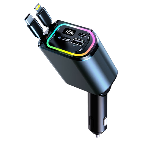 Newmine Wired Car Charger, Super Fast Charging, Three-In Multifunctional Car Charger, Cigarette Lighter Adapter