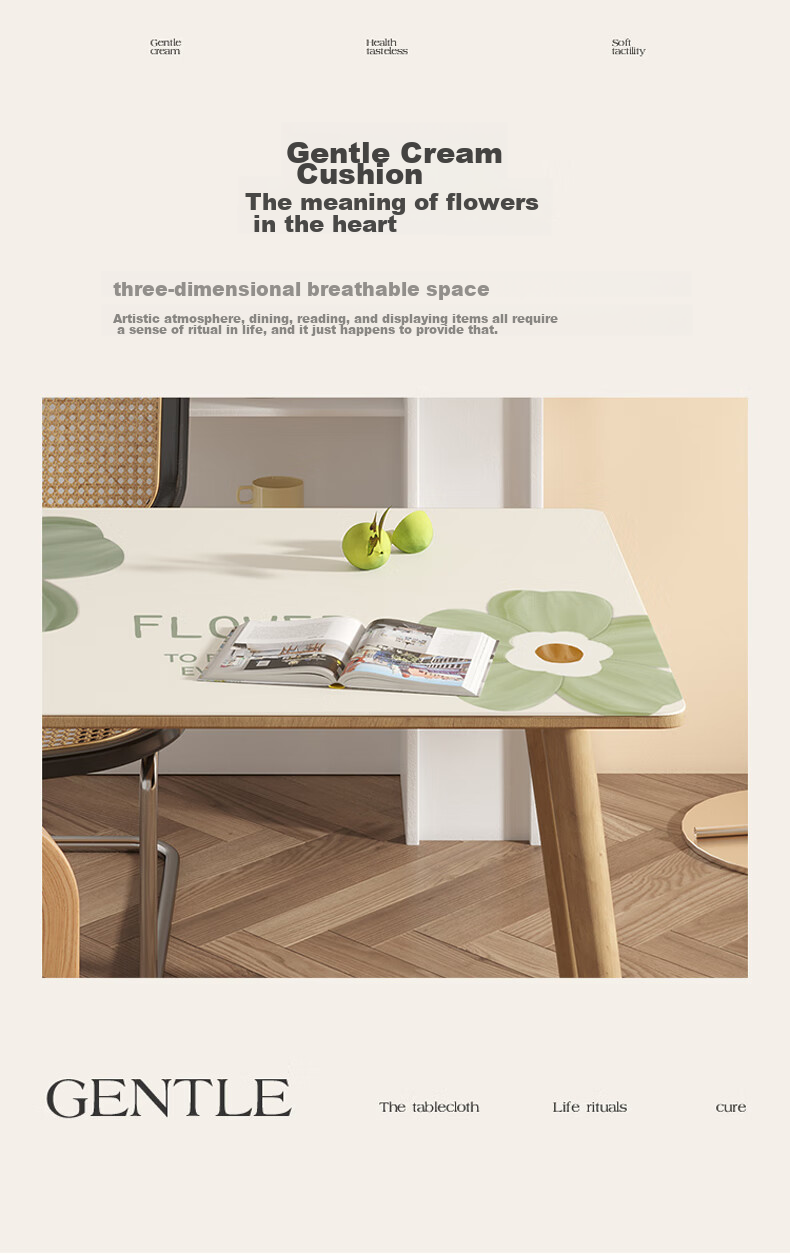 JANMEIJIA Dining Table Cloth, High-End Luxury Feel, Waterproof And Oil-Proof Tablecloth, Protective Pad, Coffee Table Mat, PVC Rectangular, 140*180cm 2