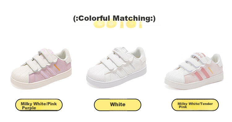 BOBDOG Children's Shoes, Girls' Low-Top Sneakers, Spring And Autumn Style, Kids' Sports Shoes, 101533153, Cream White/light Pink, Size 24 3