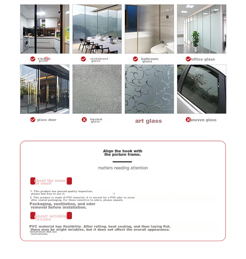 Modouyu Privacy Window Film Frosted Glass Privacy Sticker 0.9*2m Light-Transmitting Not See-Through Bathroom Toilet Sticker 16