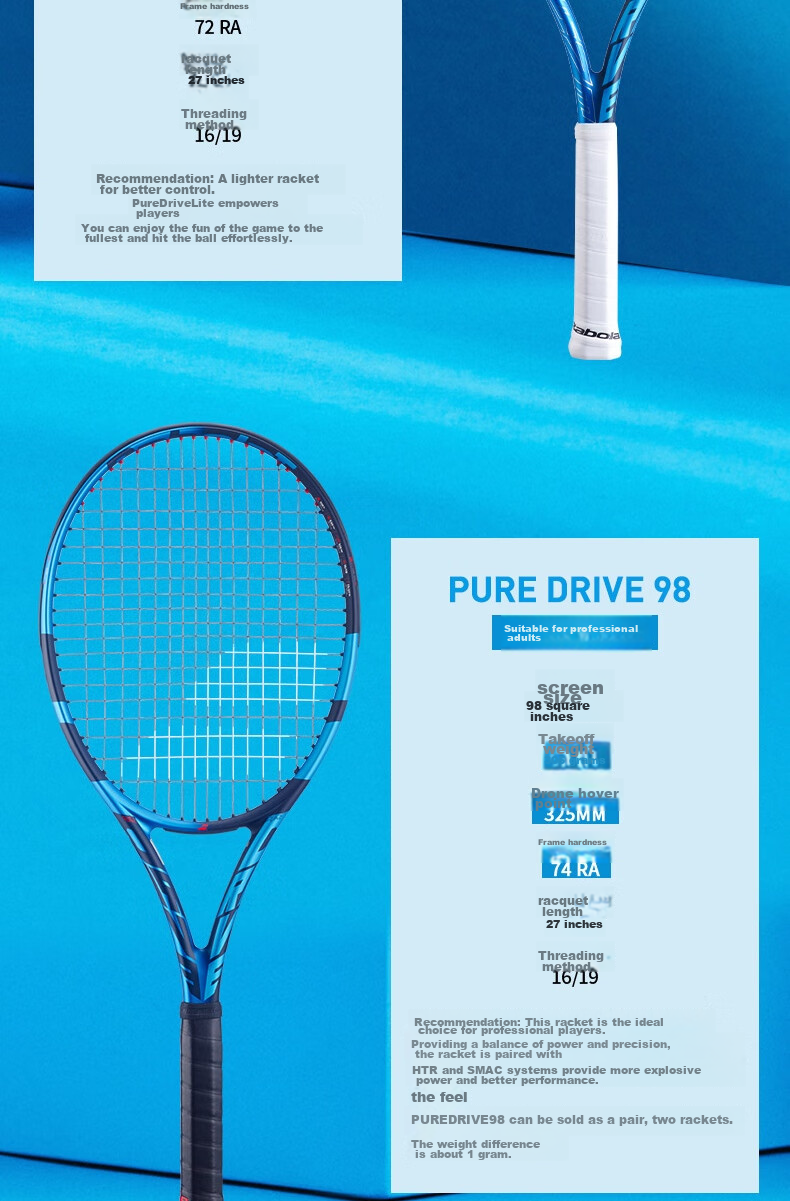 Babolat PURE DRIVE Professional Carbon Tennis Racket, Babolat 2025 Model PD, for Li Na And Wang Xinyu [Pre-Strung] 10