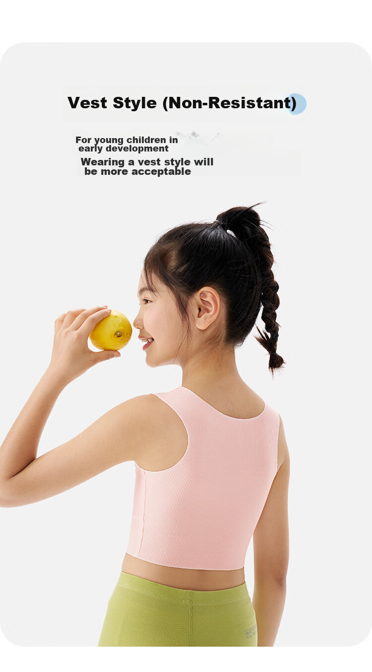 Q21 [Xiaoyumian] Girls' Underwear, Puberty Student Bra, Breathable, Sweat-Absorbing, Sports, Anti-Shock, Seamless Development Vest 15