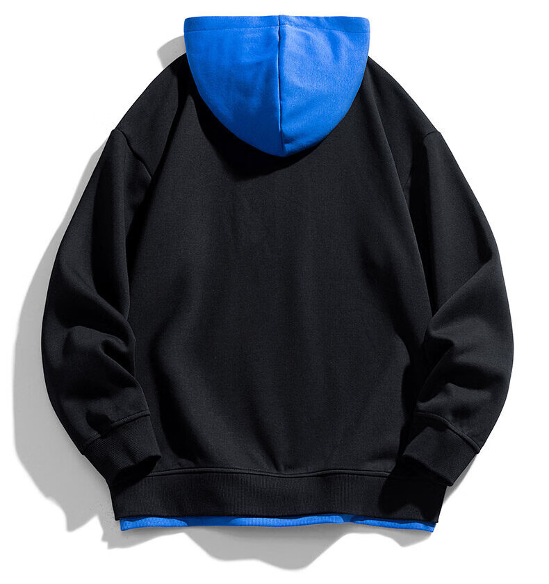 NASA MARVEL Sweatshirt for Men, Spring And Autumn Long-Sleeve T-Shirt, Hooded Faux Two-Piece Trendy Loose Casual Oversized Menswear, White, Size L 15