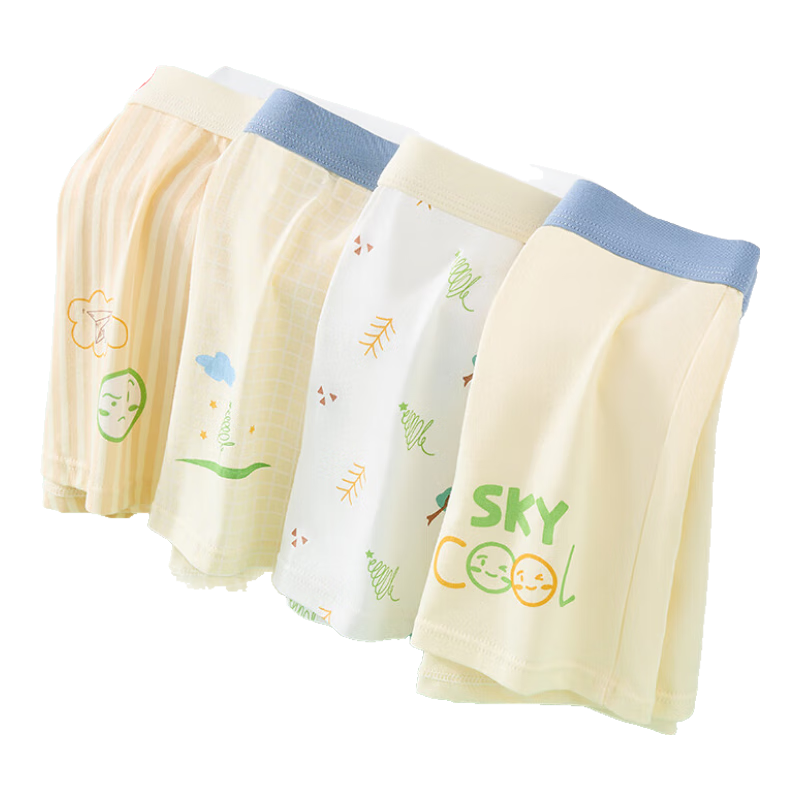 LangSha Children's Underwear, Boys' Youth Pure Cotton Antibacterial Underwear, Developmental Stage Student Shorts And Boxer Briefs