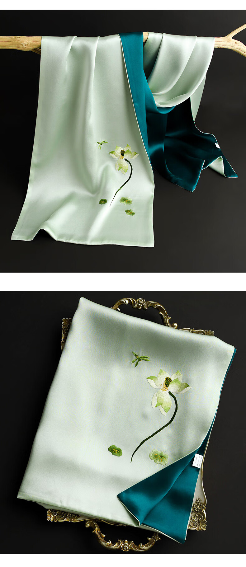 Hangsifu Suzhou Silk Scarf, Bookmark Pen Set, Mulberry Silk Shawl, Outer Wrap, Autumn And Winter Season, Mother's Birthday Gift 14