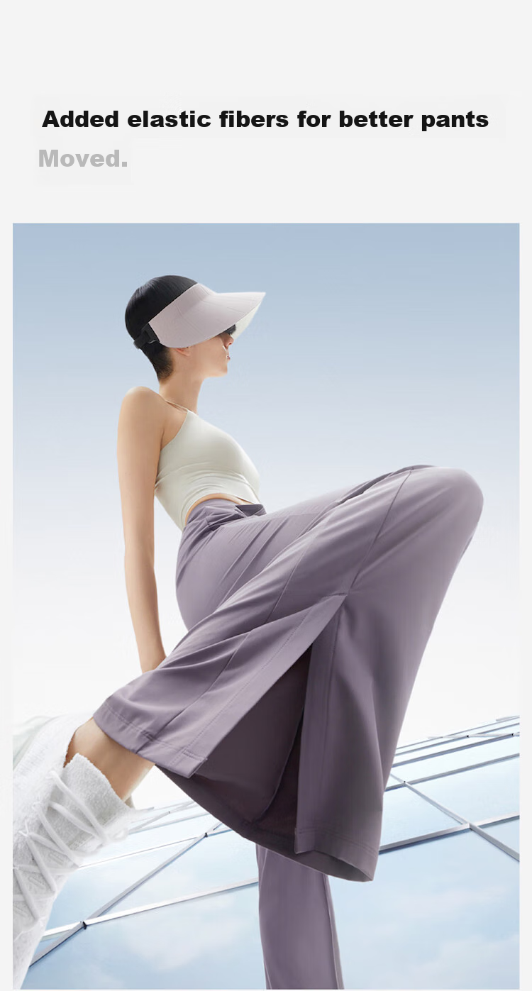 Bananain Cool Women's Casual Pants, Cooling Sun Protection Breathable Slimming Wide-Leg Trousers for Outdoor Sports And Antibacterial, Size 26 New 18