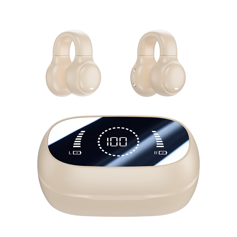 Chuang [2026 Latest Model | HIFI Panoramic Sound] Bone Conduction Concept Bluetooth Headphones Clip-On Style, Non-In, Long Battery Life, Large Capacity, for Sports Running Cycling, High-Quality Audio