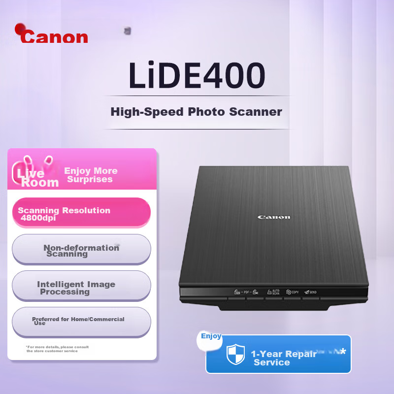 Canon CanoScan LiDE400 High-Speed Photo Scanner, Efficient Model (5-Button Operation/Vertical Scanning, for Home And Business Use)
