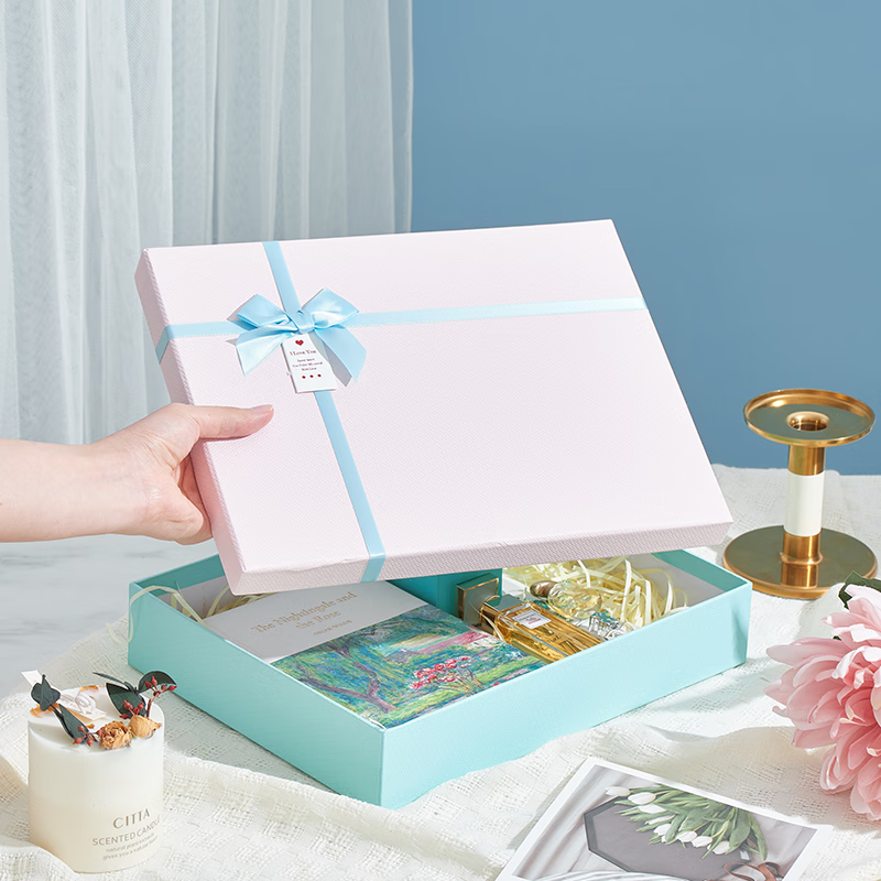 Ouliwen Gift Box, Large Size, Elegant Feel, Birthday Present, Holiday Student Stationery Storage Gift Box, Empty Box for Storage, Cardboard Box, 31cm*23.5cm*6cm, Pink 2