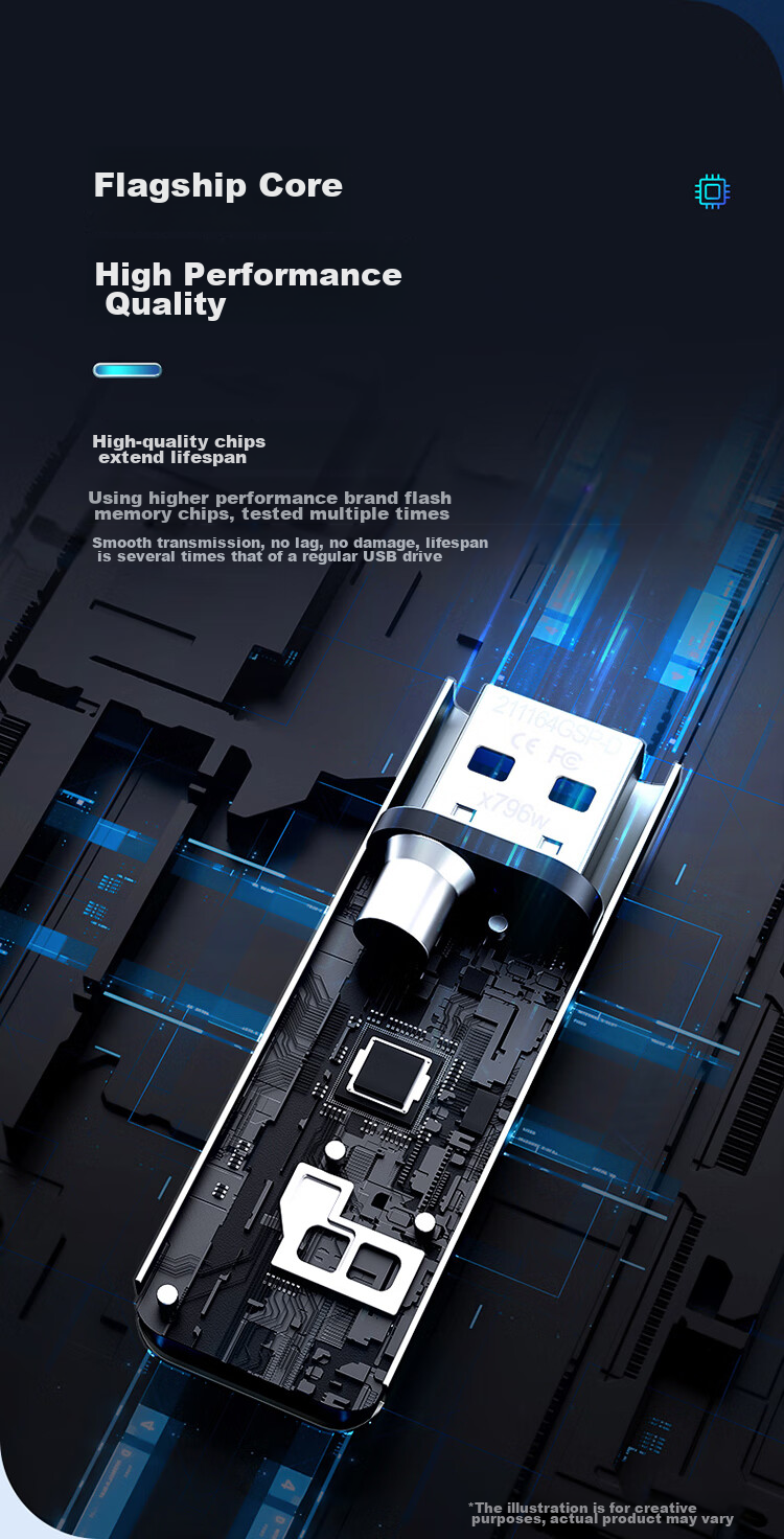HP 32GB USB3.2 Flash Drive X796W, High-Speed Read And Write, Multifunctional for Study And Office, Computer And Car Metal USB Drive 6
