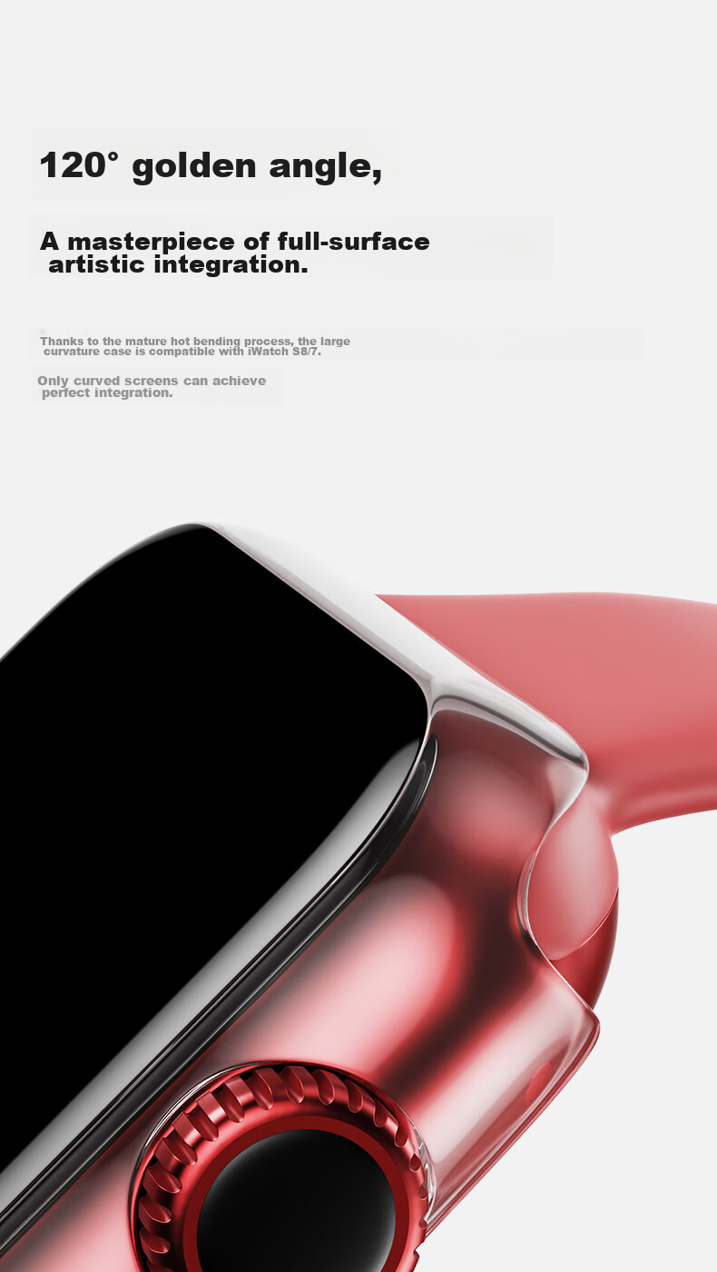 CangHua [Waterproof Anti-Fog] Integrated Protective Case Film for Apple Watch S9/S8/S7, Tempered Glass Screen Protector, Full Coverage Protective Case for Apple Watch, 45mm Black 6