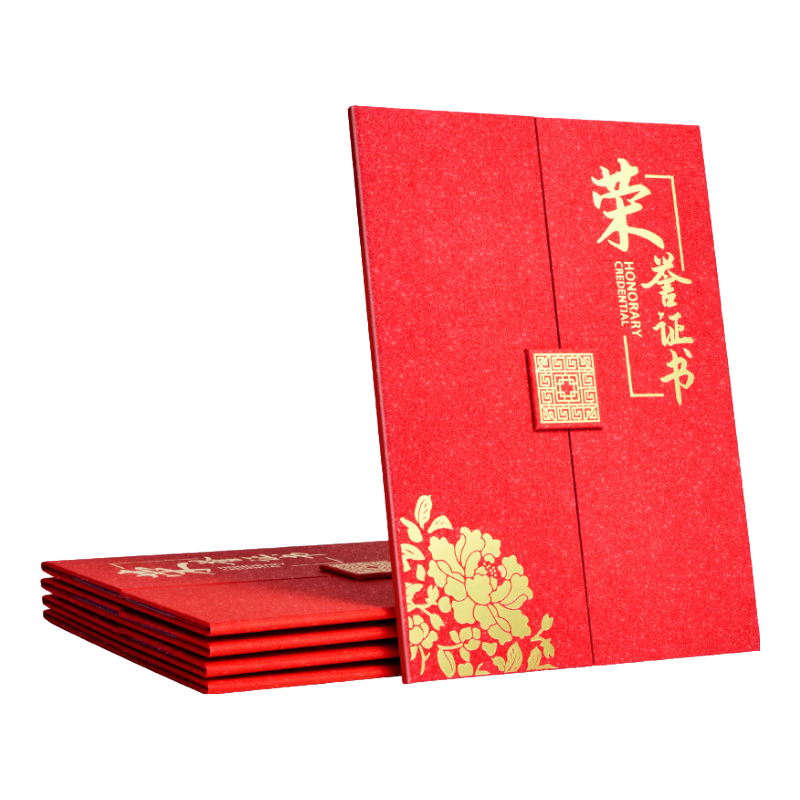 DSB (Disbi) 12k/5 Pack Pearl Pattern Tri-Fold Honor Certificate, Award Certificate, Presentation Certificate Cover, Red [With 10 Inner Pages] 050875