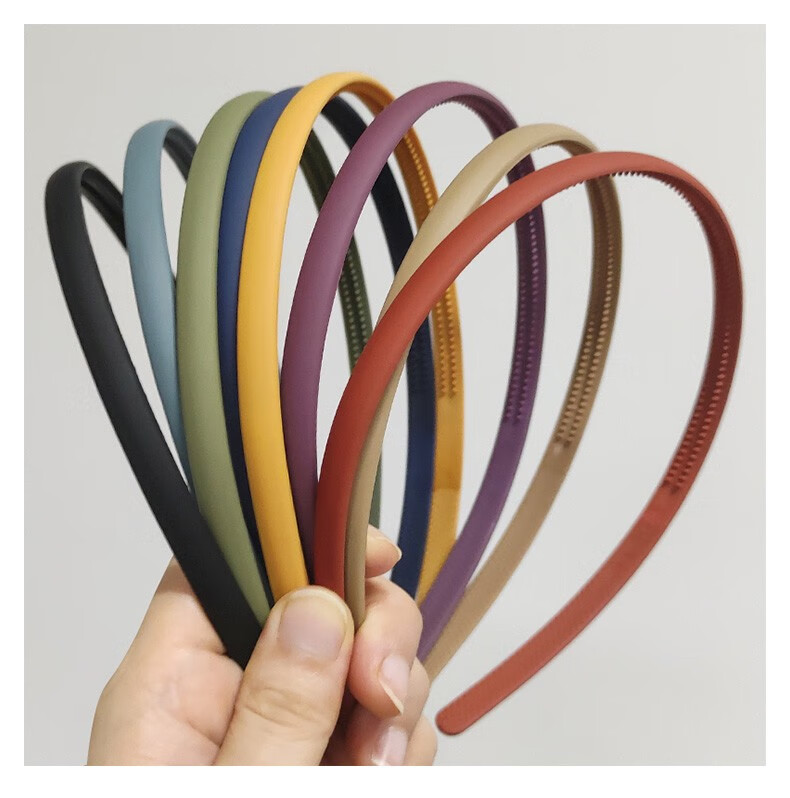 Xiangwan Headband Set of 4, Simple Thin Edge Frosted Headband, Morandi Color Non-Slip Face Washing Headband, Outdoor Headband, Mid-Autumn Festival Gift 1
