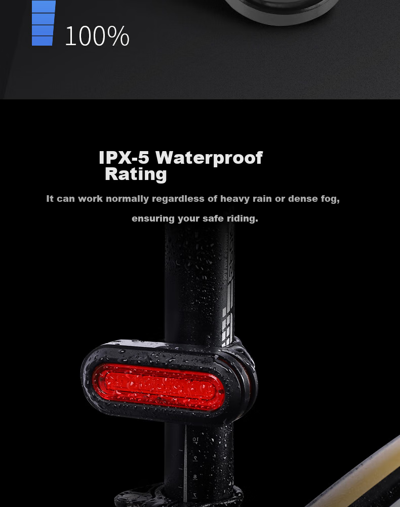 WestBiking Bicycle Light, High Brightness Night Rear Warning Tail Light, Mountain Bike Rechargeable Strong Light Night Riding Light, Strobe Light 8