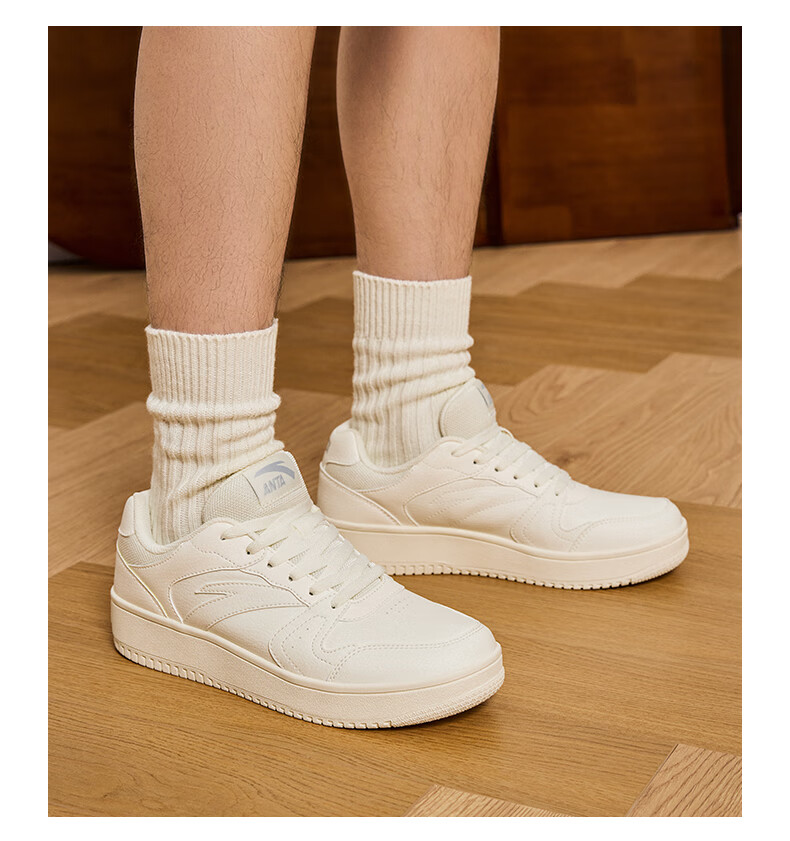Anta Origin Year 2.0 | Men's Thick-Soled White Sneakers, Breathable Retro Casual Sports Shoes for Couples, Summer Height-Increasing Sneakers 22