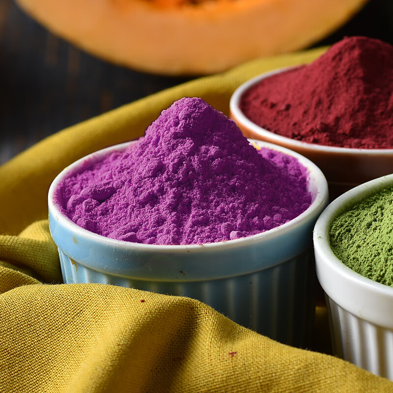 展艺纯紫薯粉120g彩色饺子吐司芋圆酸奶碗燕麦杯果蔬粉食用色素原料