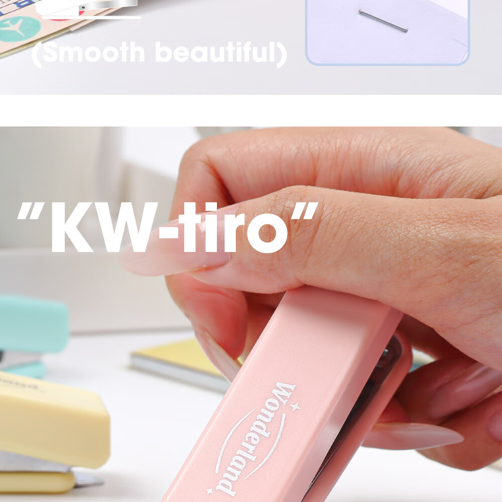 KW-Trio No. 10 Stapler, Small Size, Thumb-Pressed, Fresh And Simple Design, Mini Stapler for Students 6
