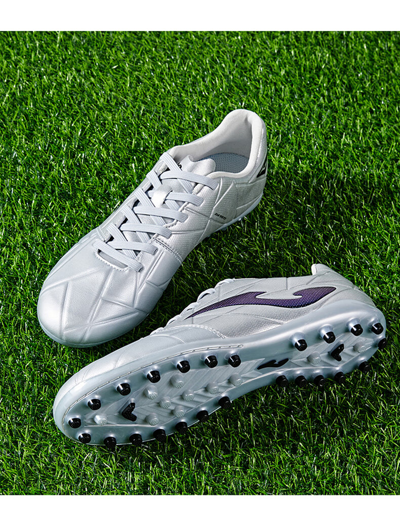JOMA Kangaroo Leather Soccer Shoes for Men, MG Short Studs, Non-Slip, Wear-Resistant, Professional Football Training Shoes, White, Size 43 12