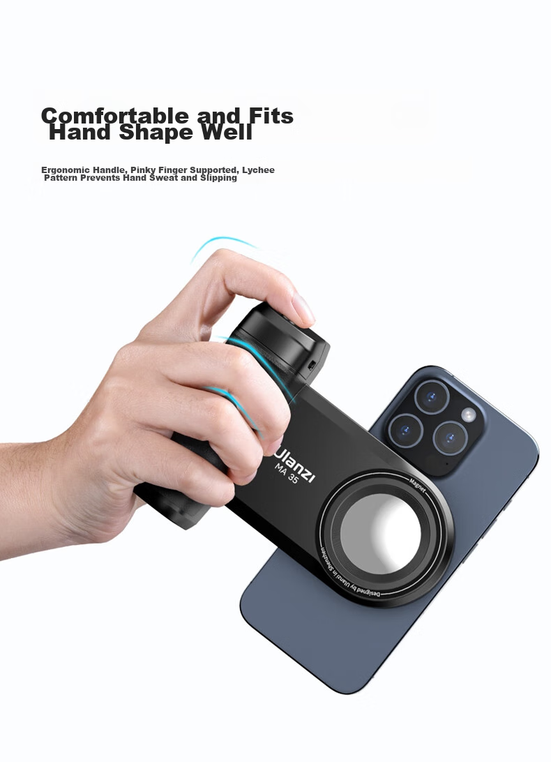 Ulanzi MA35 Magnetic Selfie Light Kit (Black), Bluetooth Remote Control, Handheld Camera Trigger, Selfie Stick, Vlog And Travel Photography Accessory 12