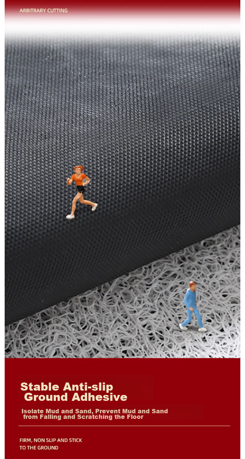 MOON TIME Entrance Mat, Doorway Foot Mat, Red Silk Loop Non-Slip Floor Mat, 60*90cm Wanfu Mao 8