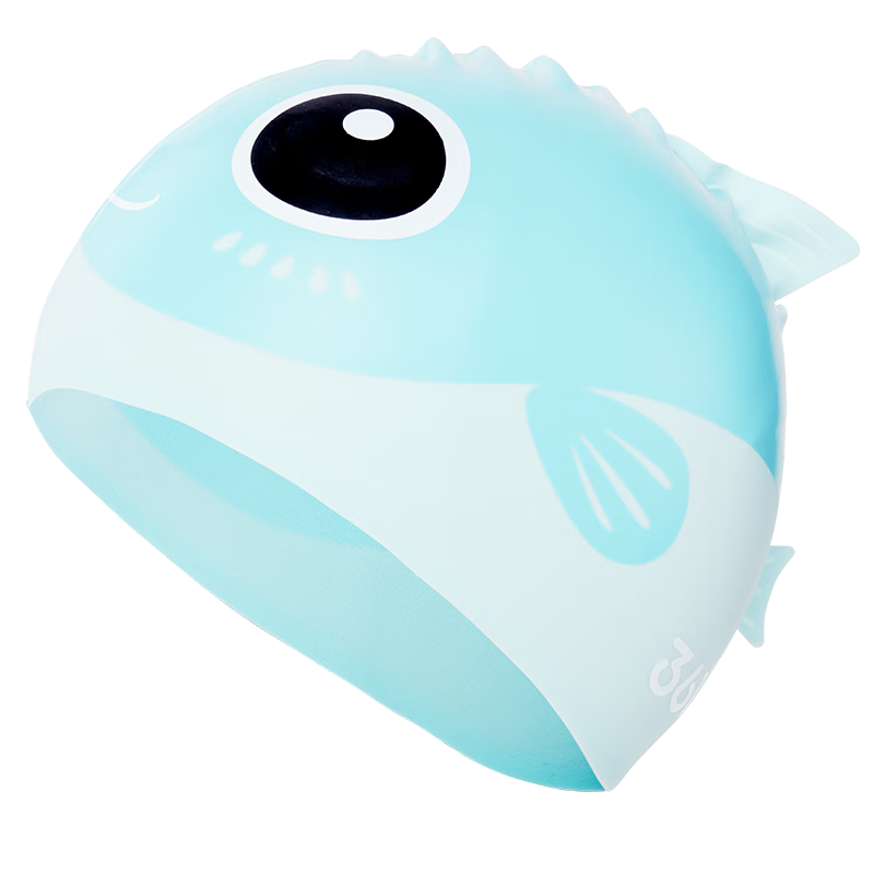 361° Children's Swim Cap, Cute Cartoon Print, Professional Silicone Swimming Cap, Non-Constricting Sun Protection Hat for Boys And Girls