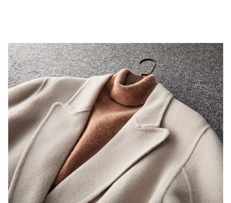 Dme [Jingshu Merino Wool Coat] Winter Old-Style Lapel Double-Breasted Long Elegant Slimming Coat Women's Outerwear 8