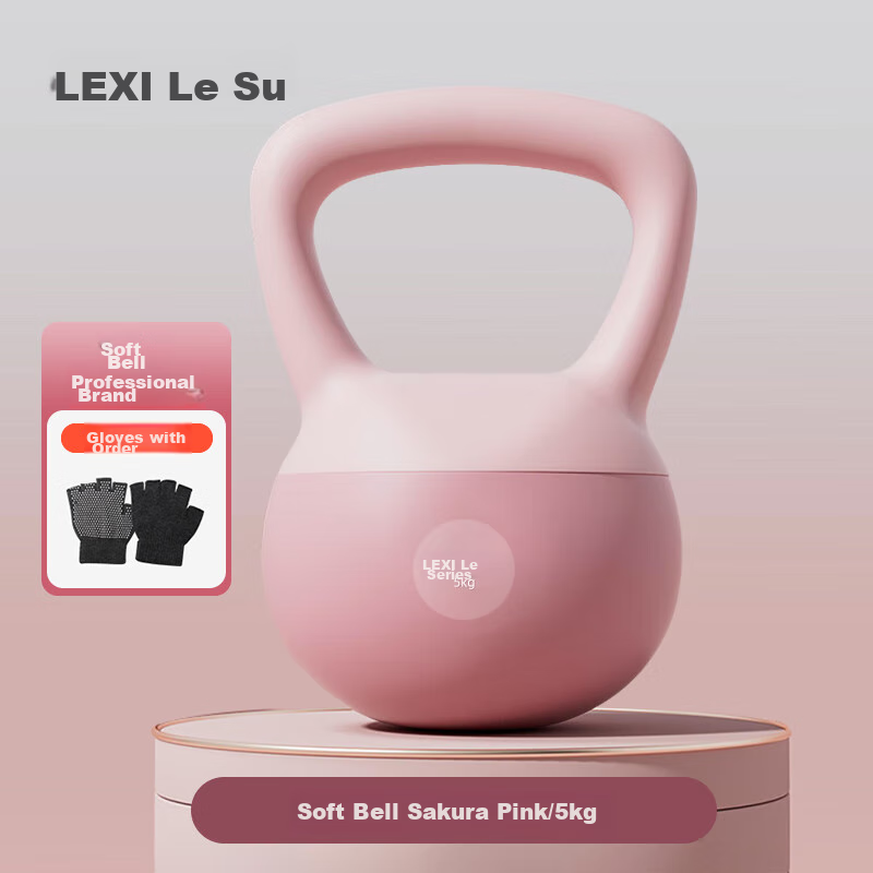 Lexi Soft Kettlebell for Women's Home Fitness, Glute Exercise, Soft Kettlebell Workout, 5kg Pink
