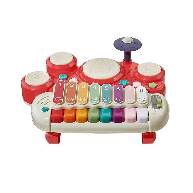 Babycare Children's Electronic Keyboard, Multi-Purpose Percussion Drum, Musical Enlightenment Toy, Birthday Gift for Ages 3-6, Multifunctional Baby Instrument