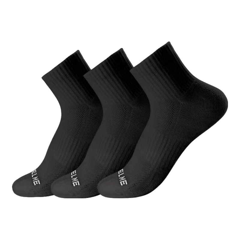 KELME Sports Socks (3 Pairs), Autumn And Winter Warm Sweat-Absorbing Mid-Calf Basketball Badminton Running Breathable Casual Socks